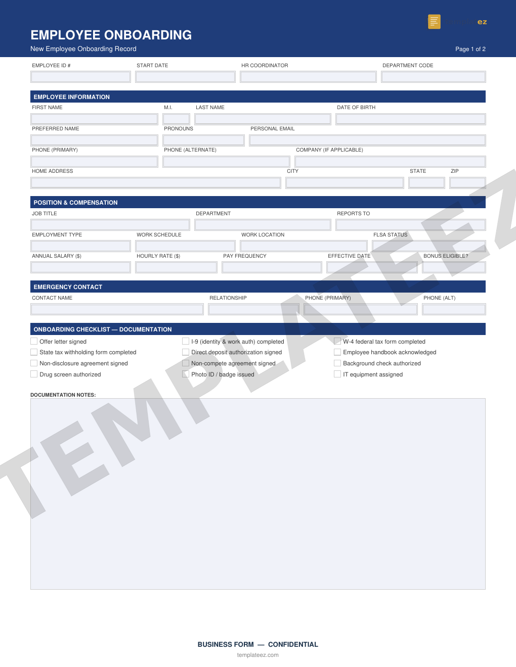 Employee Onboarding preview