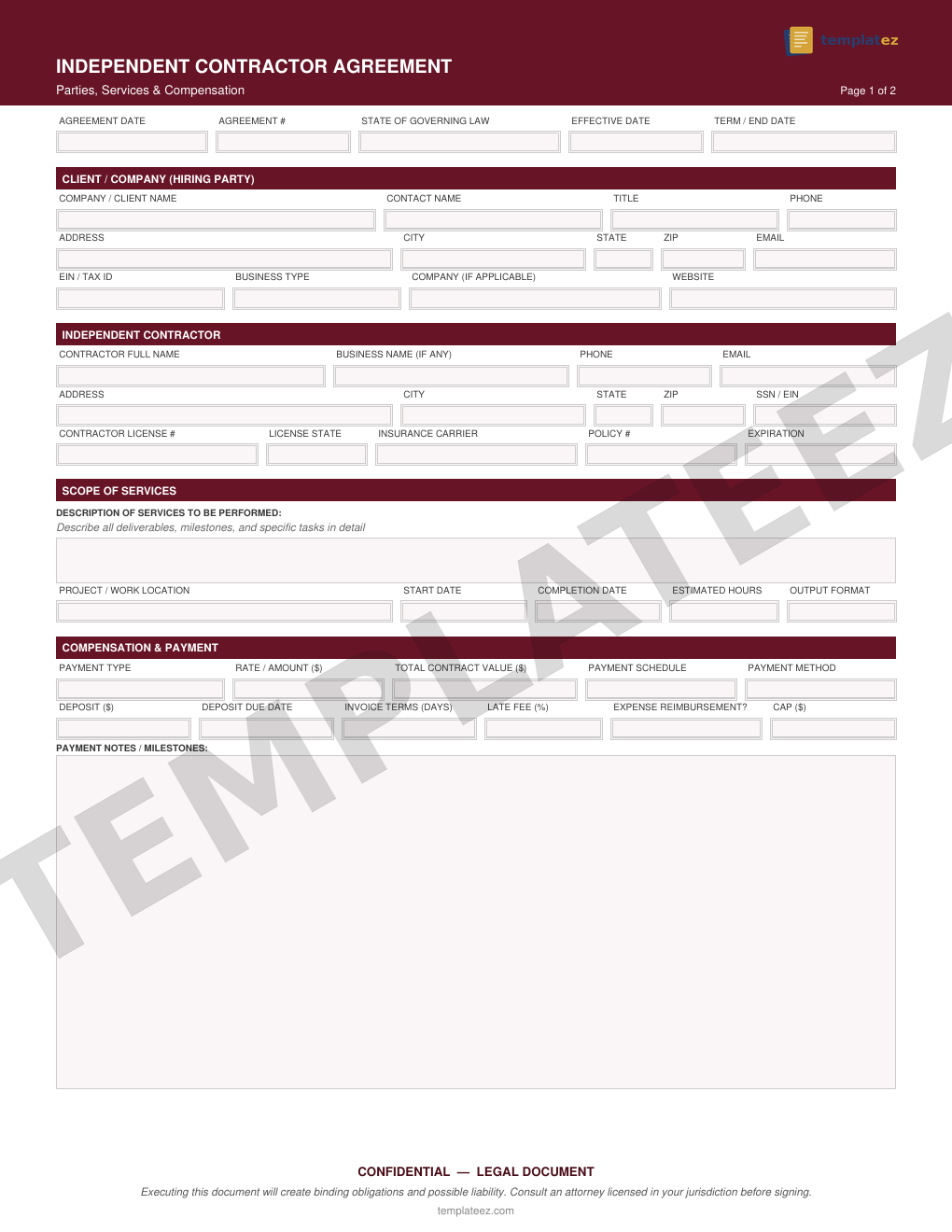 Independent Contractor Agreement preview