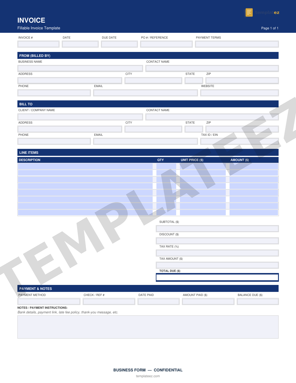 Invoice Template preview
