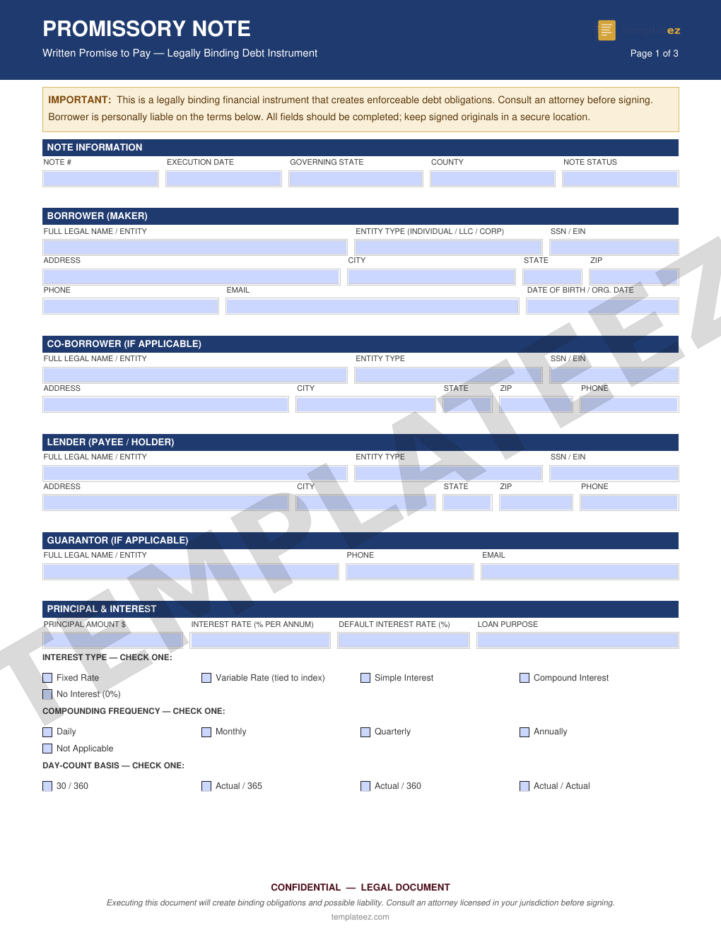 Promissory Note preview
