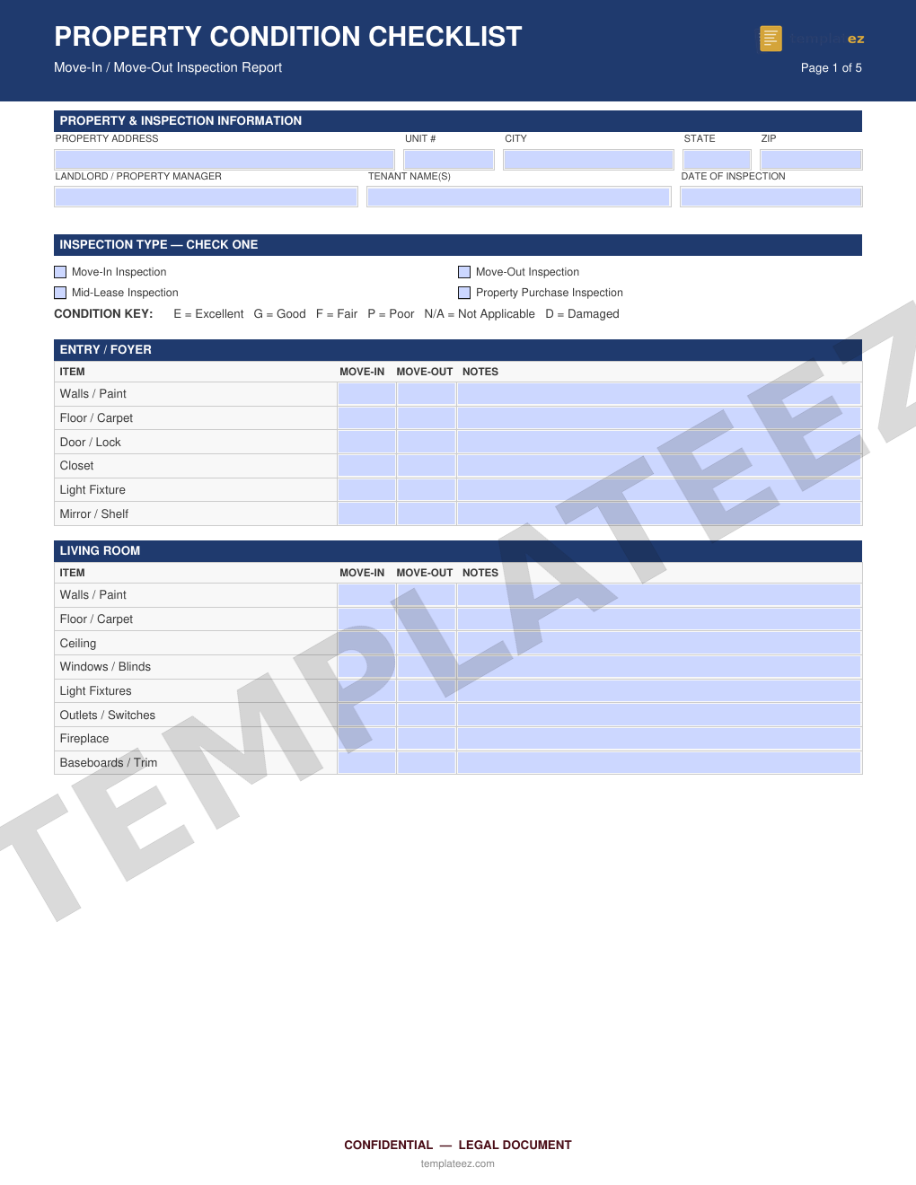Property Condition Checklist preview