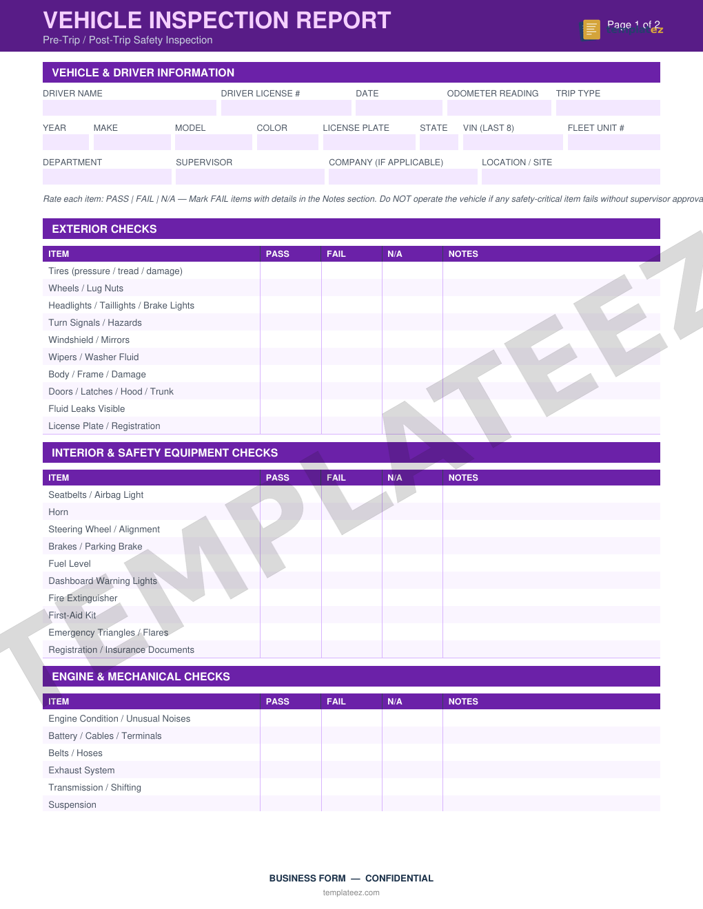 Vehicle Inspection preview